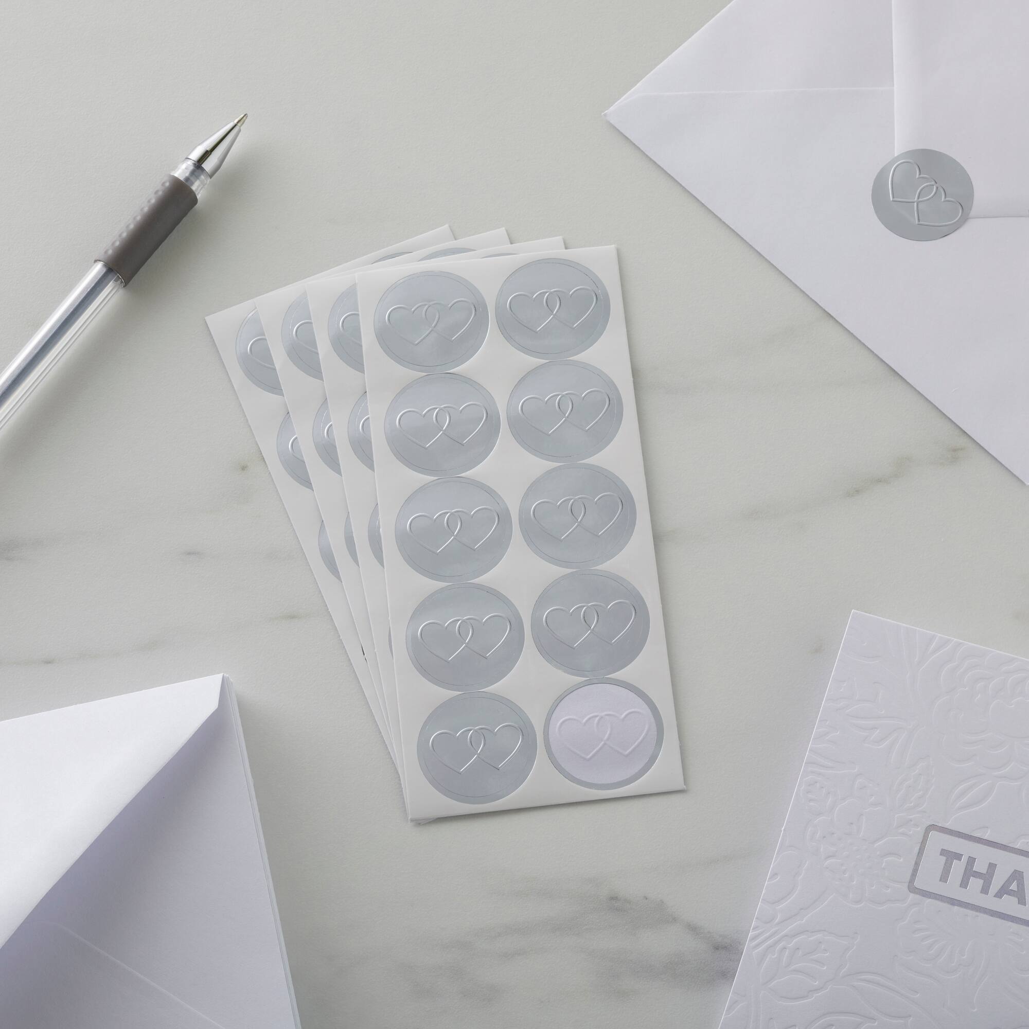 Silver Hearts Envelope Seals by Recollections™